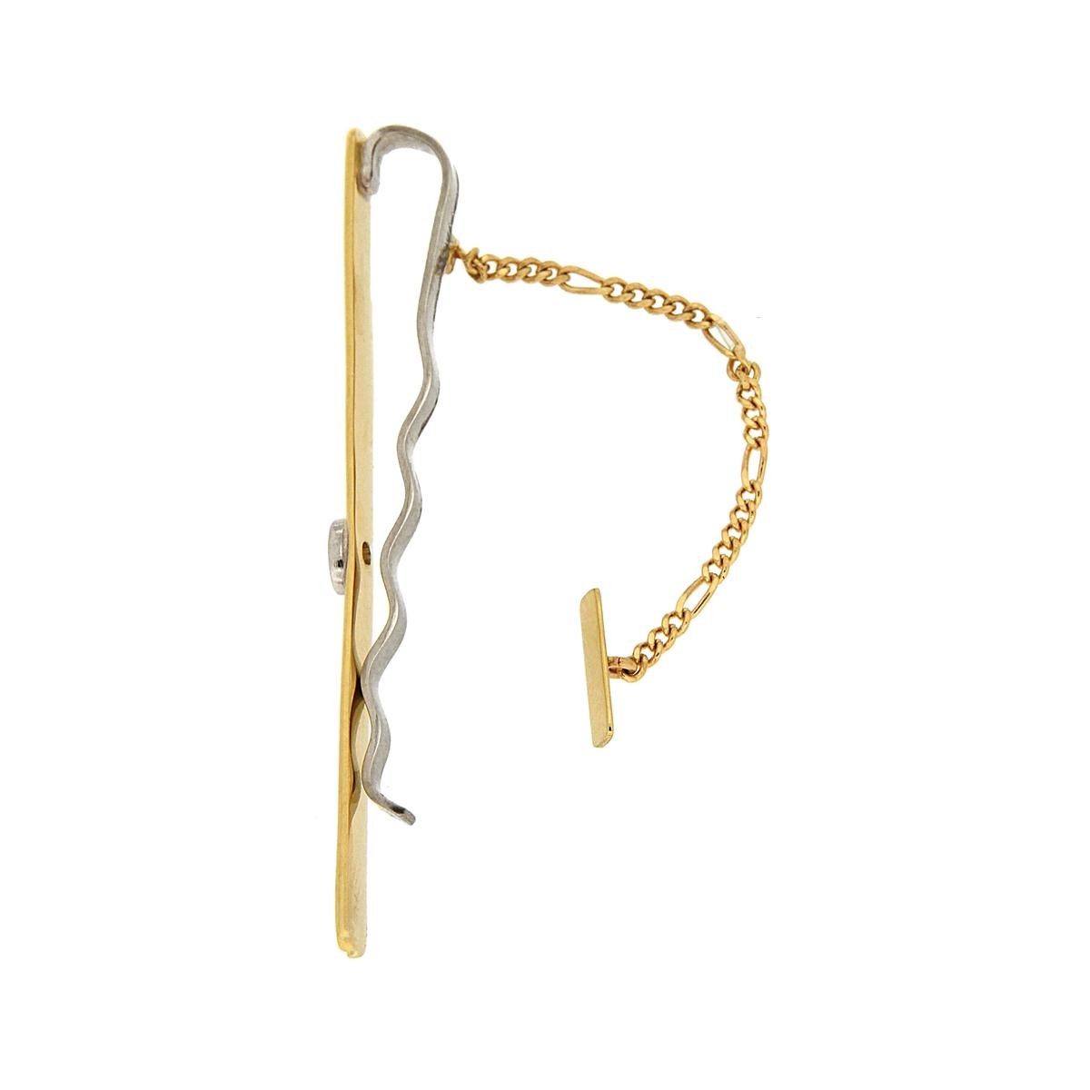 Γραβατοπιάστρα με κάθετη ρίγα και πέτρα