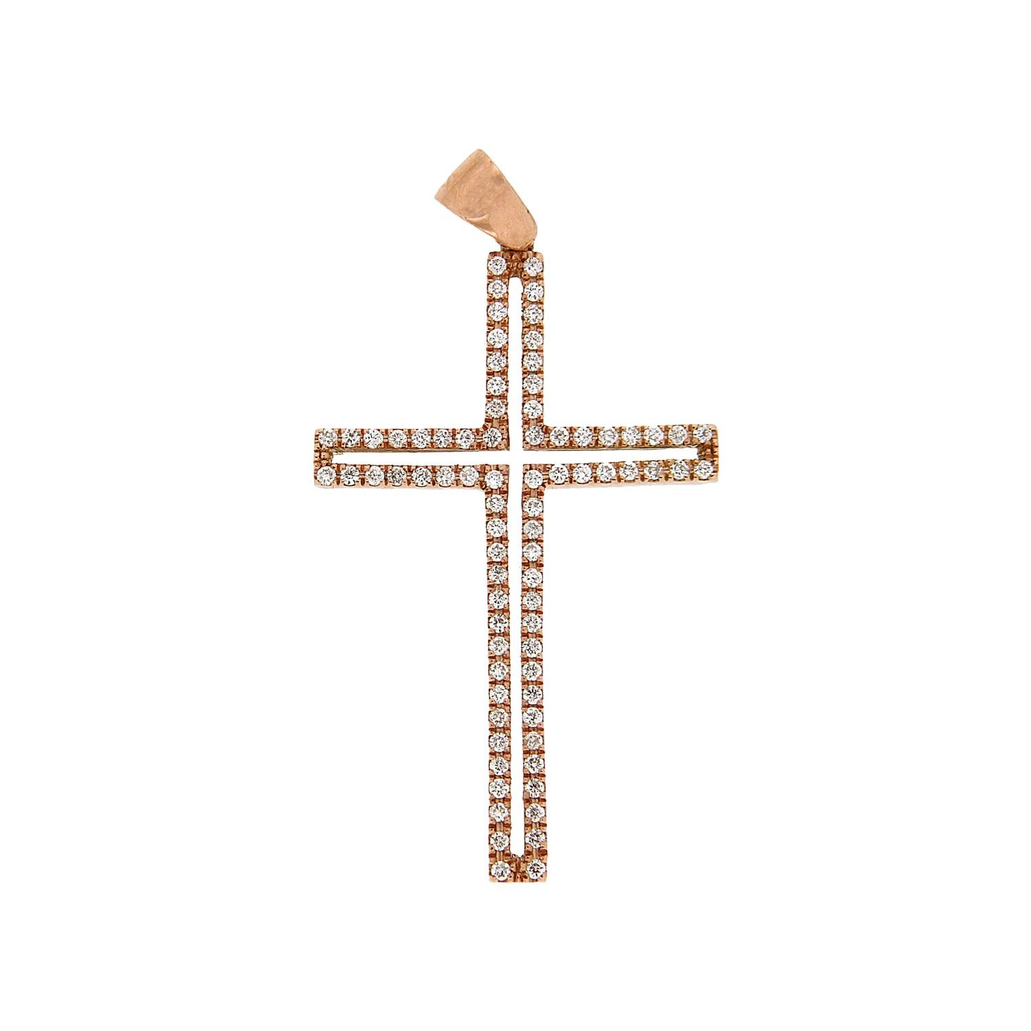 Σταυρός κενός rosegold diamonds
