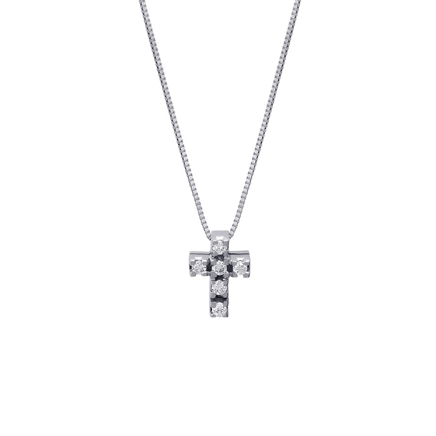 Σταυρός κλασσικός diamonds 0.11ct με αλυσίδα