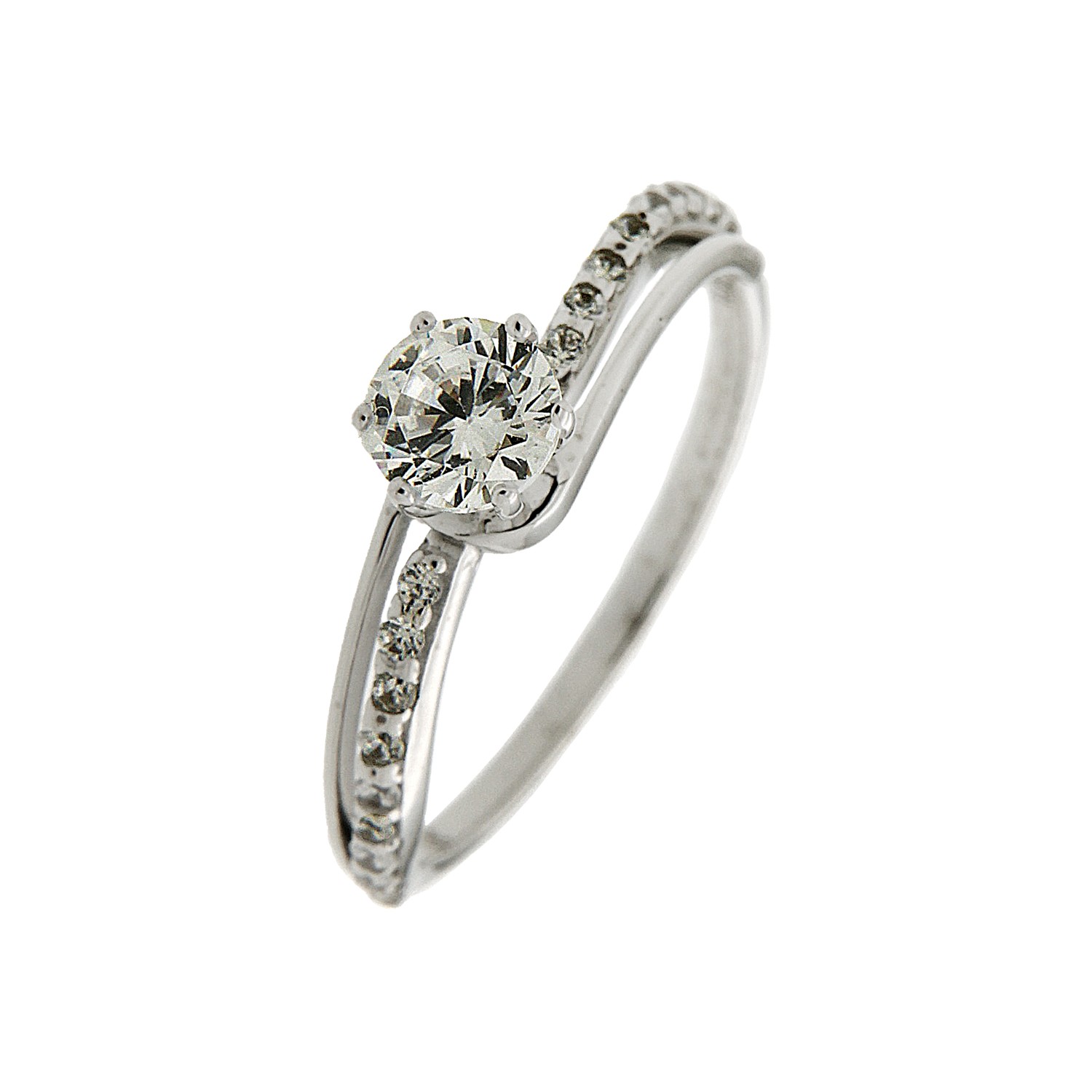 Μονόπετρο από λευκόχρυσο K14 4937190