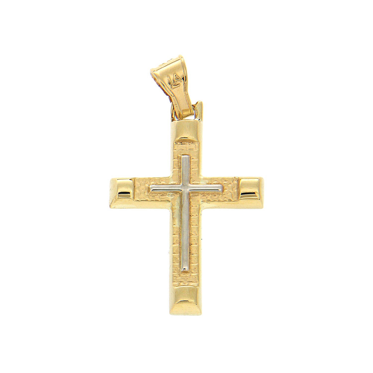 Σταυρός  δίχρωμος από χρυσό 14 καρατίων (4942850)