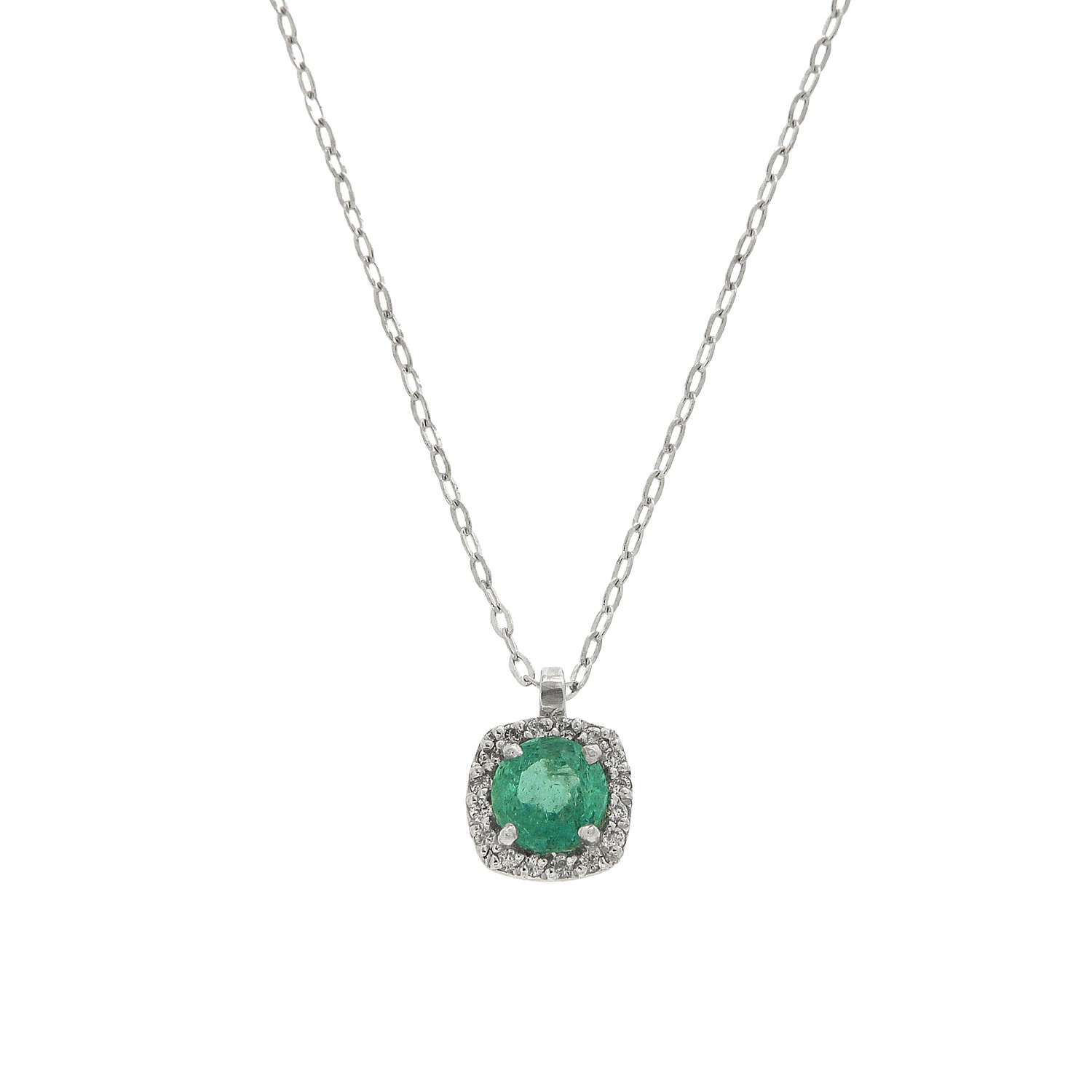 Μενταγιόν ροζέτα με σμαράγδι 0.50ct