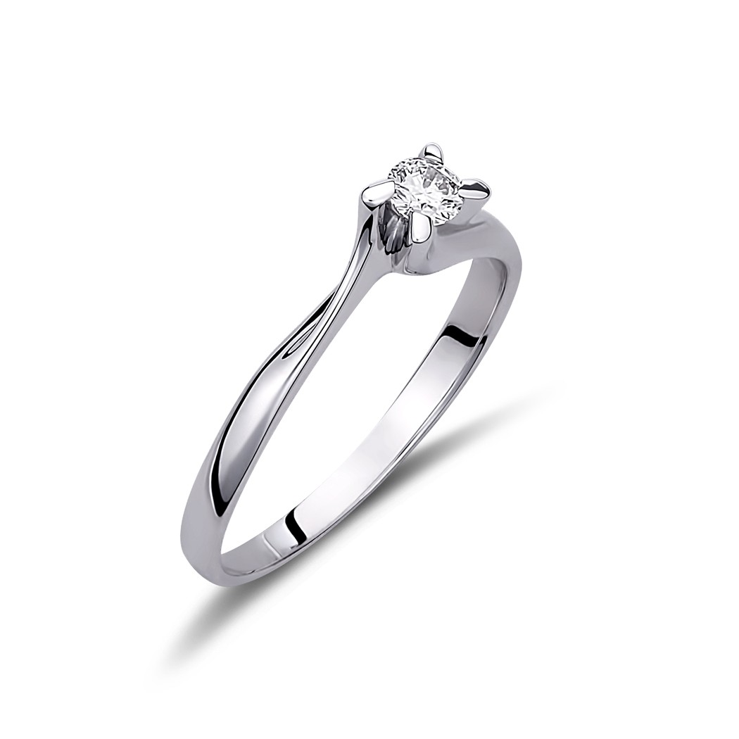 Δαχτυλίδι μονόπετρο flame με μπριγιάν 0.08ct