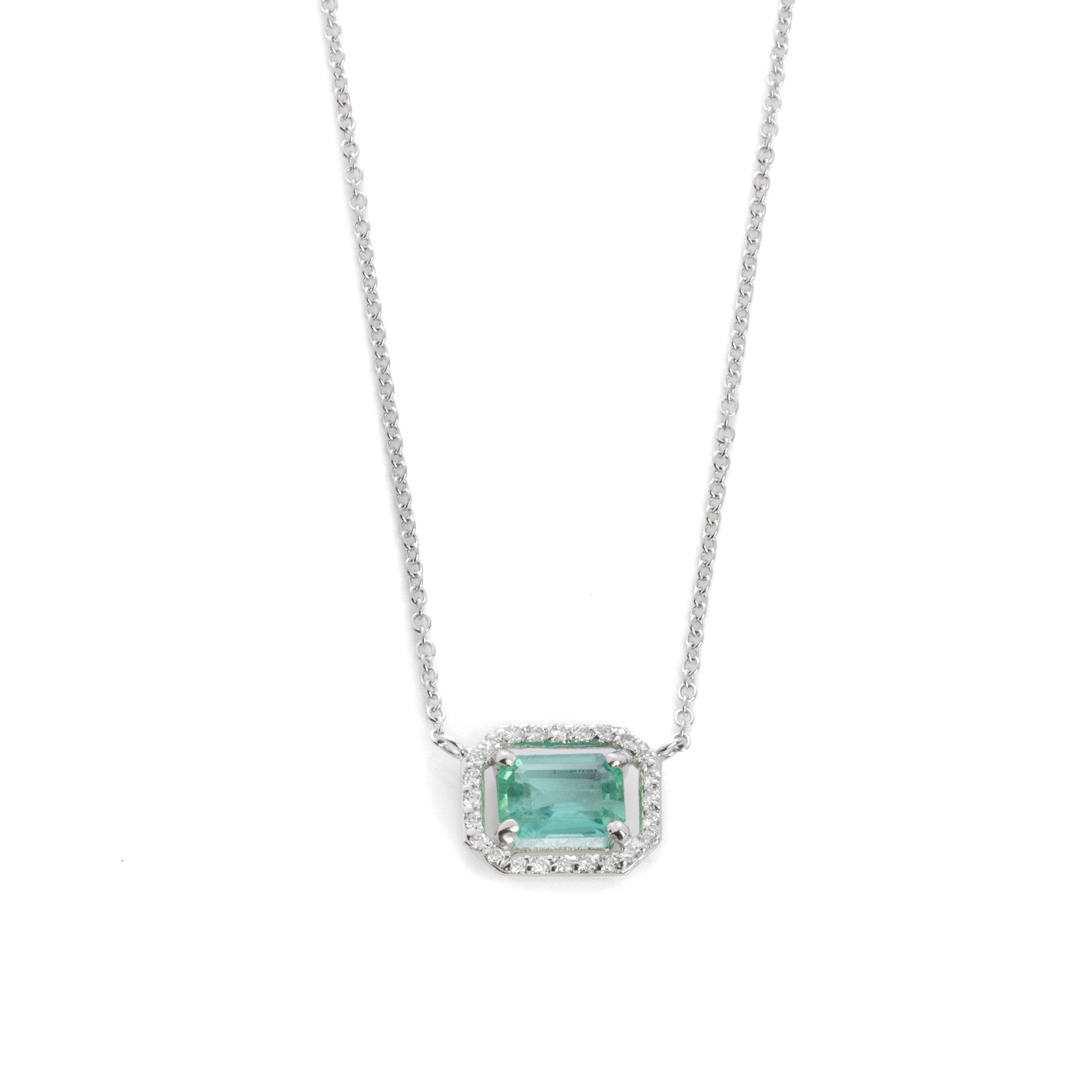 Μενταγιόν ροζέτα με σμαράγδι 0.79ct
