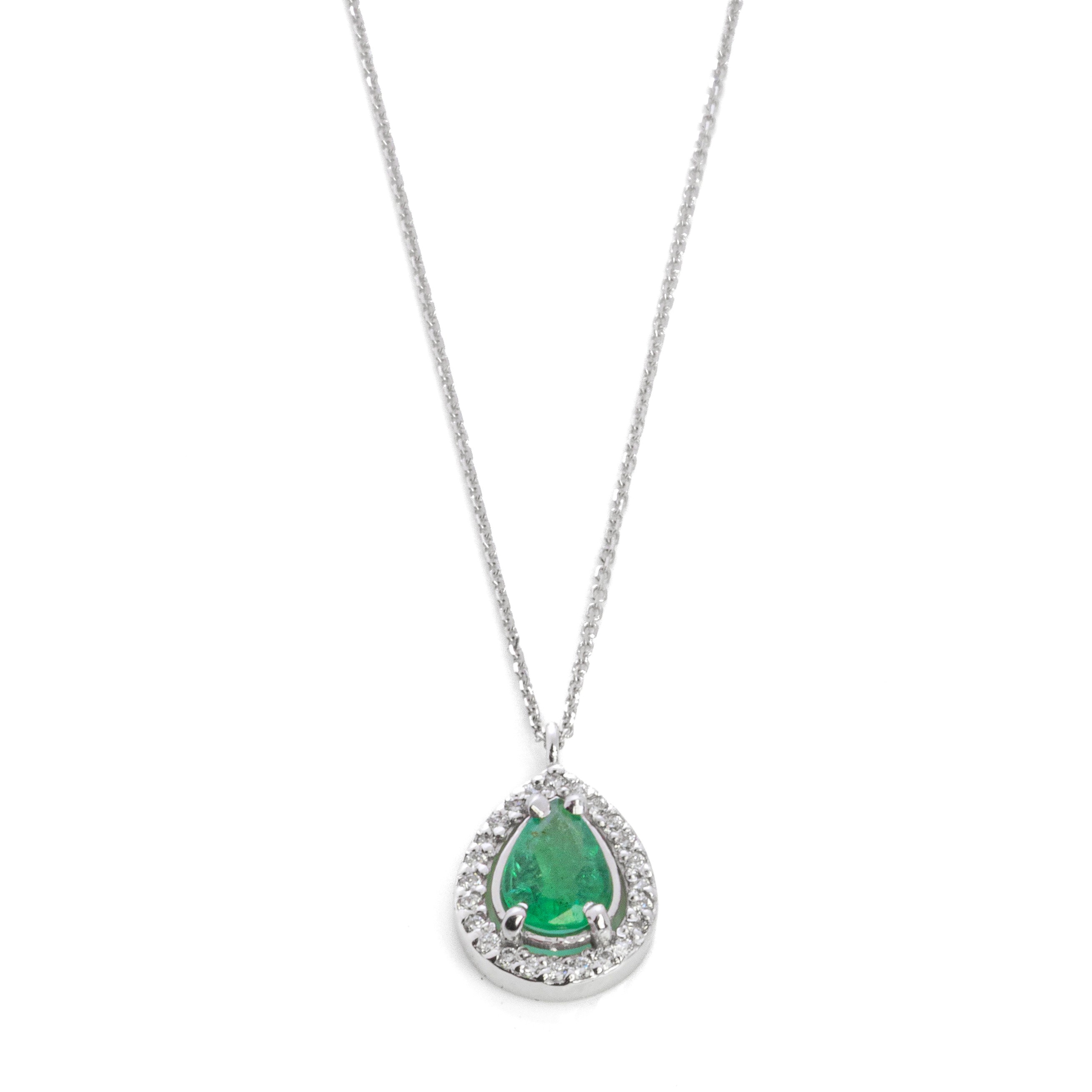 Μενταγιόν ροζέτα με σμαράγδι 0.59ct