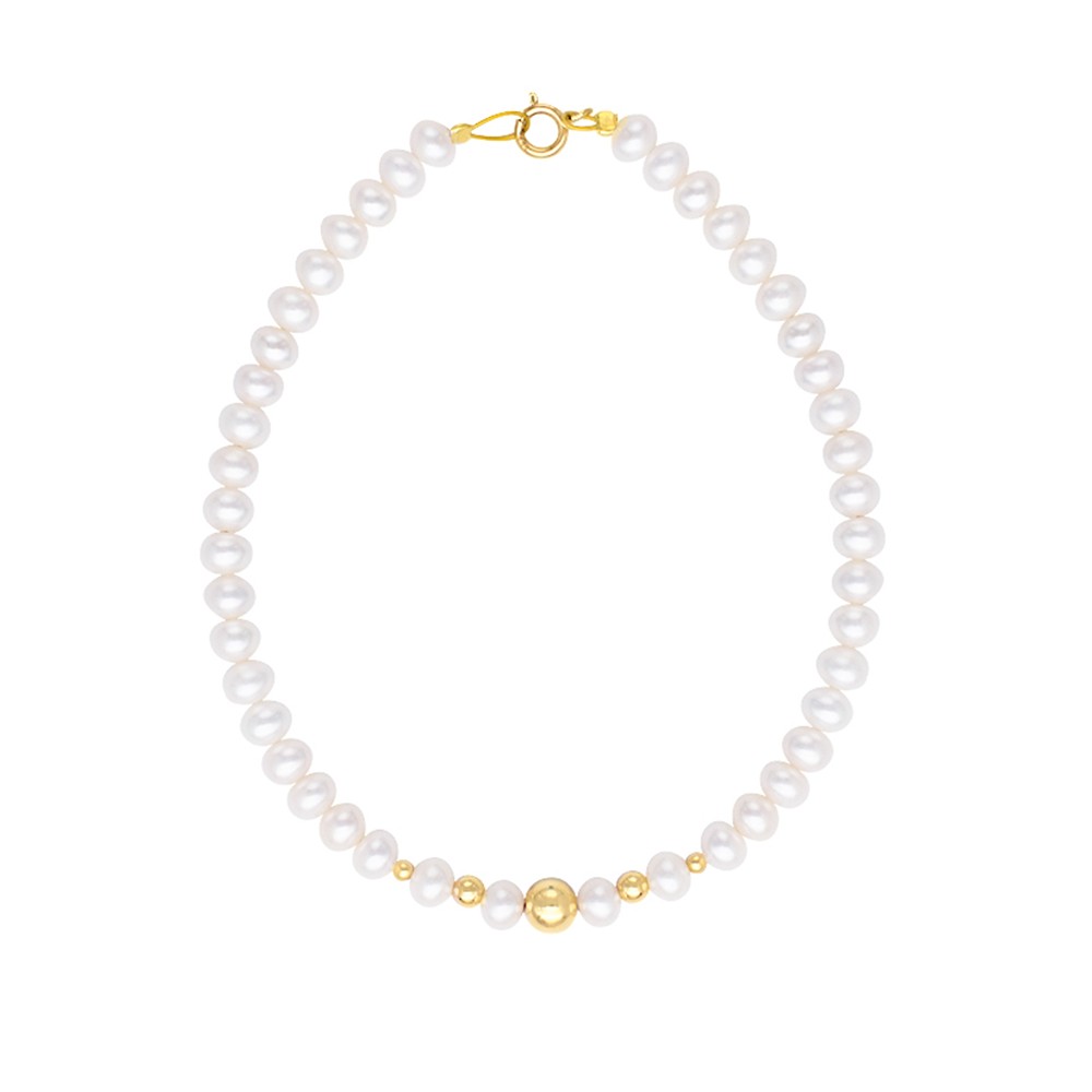 Βραχιόλι με λευκά  μαργαριτάρια και μπίλιες degrade