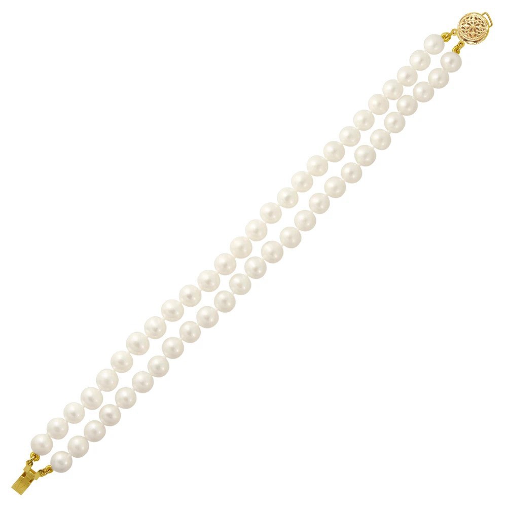 Βραχιόλι δύο σειρές μαργαριτάρια 7-7.5mm