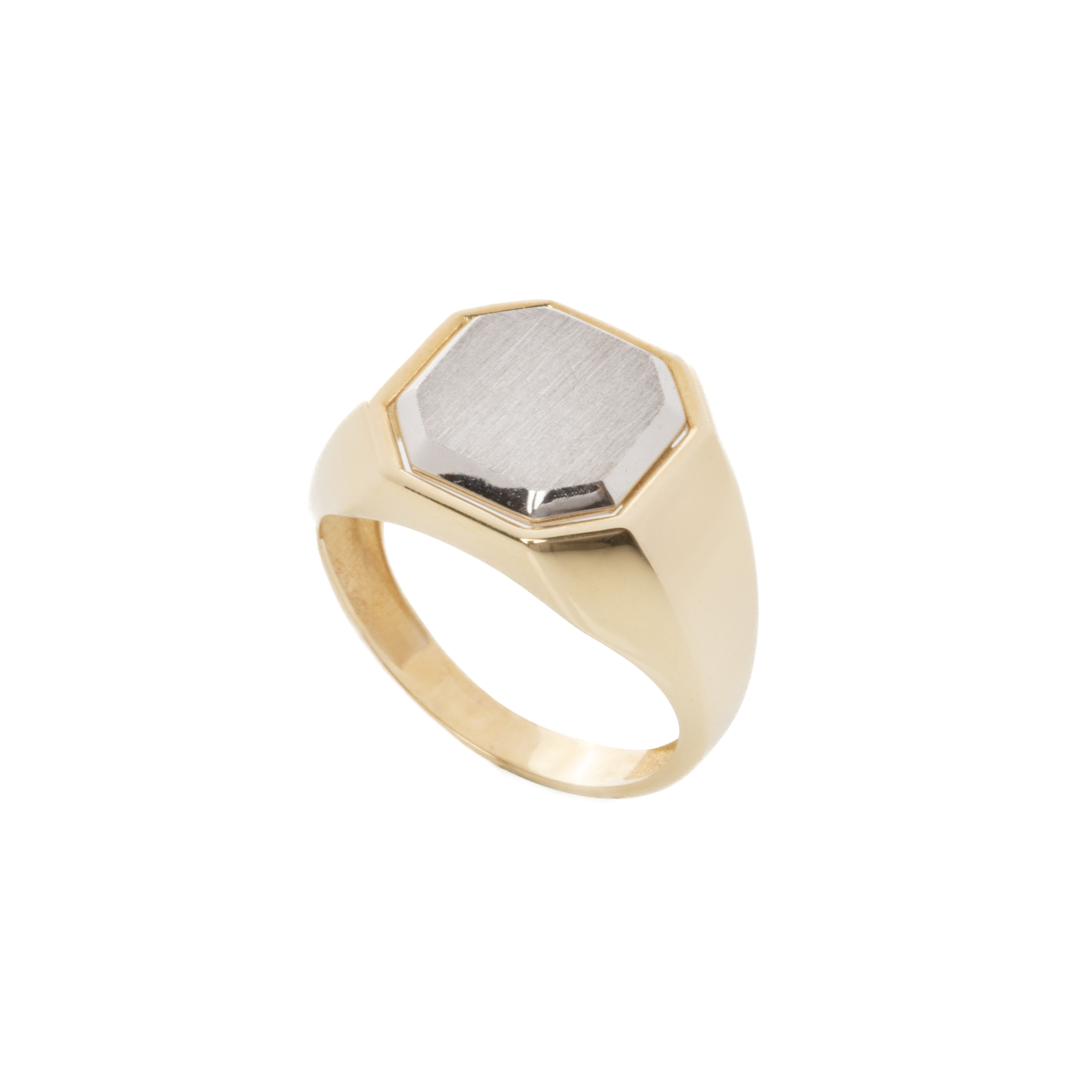 Δαχτυλίδι δίχρωμο οκτάγωνο μοτίφ