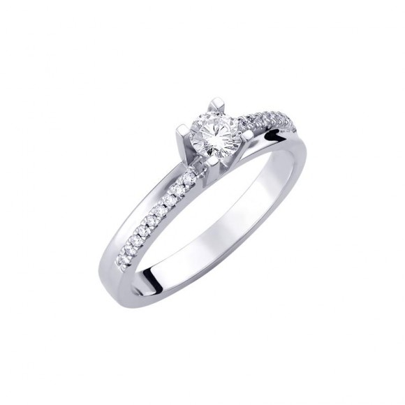 Δαχτυλίδι μονόπετρο με μπριγιάν 0.14ct