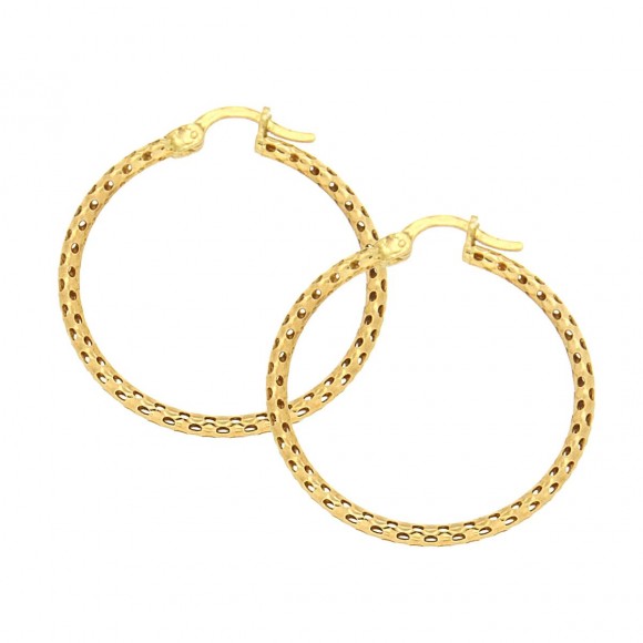 Κρίκοι χρυσοί πουά Large