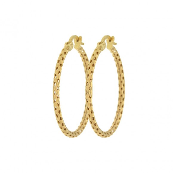Κρίκοι χρυσοί πουά Large