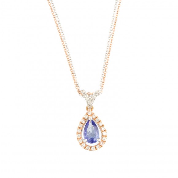 Κρεμαστό ροζέτα με tanzanite