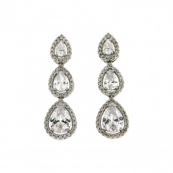 Σκουλαρίκια ροζέτες τριπλές δάκρυ