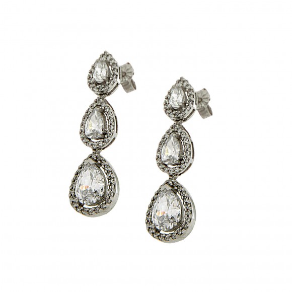 Σκουλαρίκια ροζέτες τριπλές δάκρυ