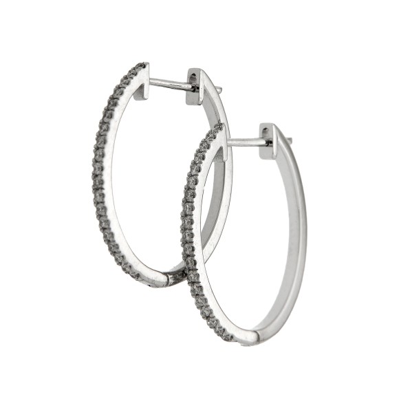 Κρίκοι λευκόχρυσοι με διαμάντια 0.26 ct
