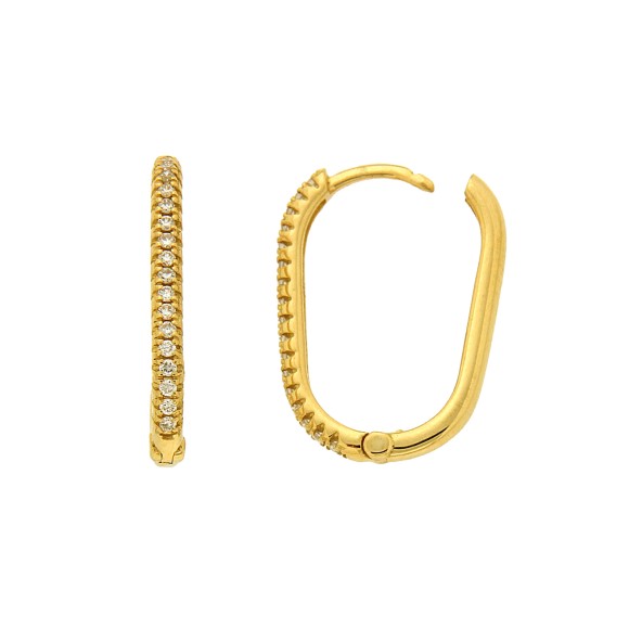 Κρίκοι χρυσοί Κ18 με διαμάντια 0.21ct