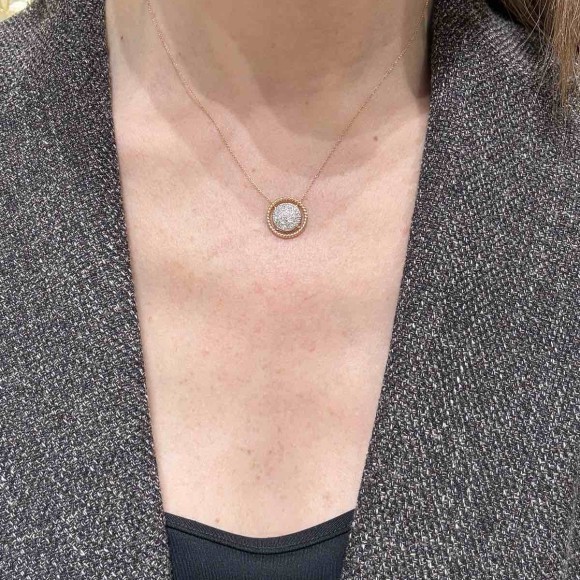 Κολιέ στρογγυλό full diamonds