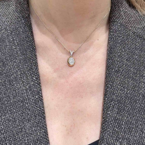 Κολιέ οβάλ full diamonds