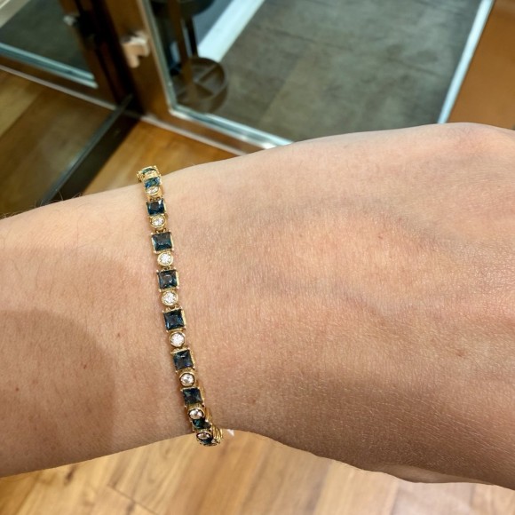 Βραχιόλι ριβιέρα Κ14 με πετρόλ πέτρες