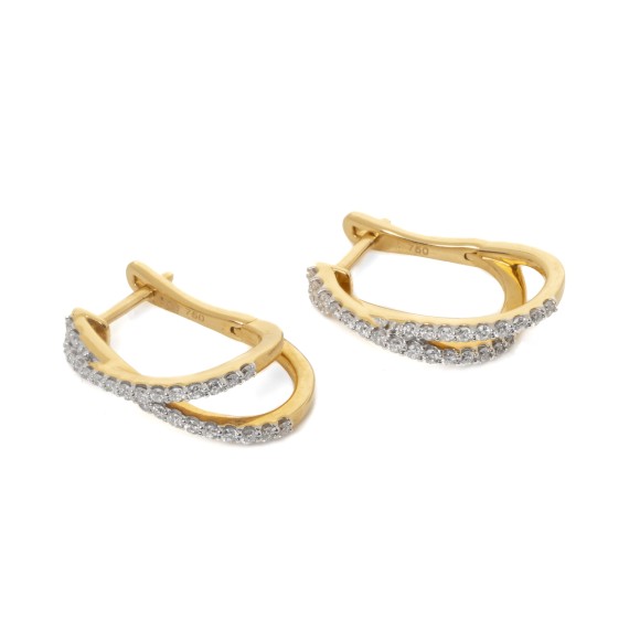 Κρίκοι χρυσοί Κ18 με διαμάντια 0.50ct