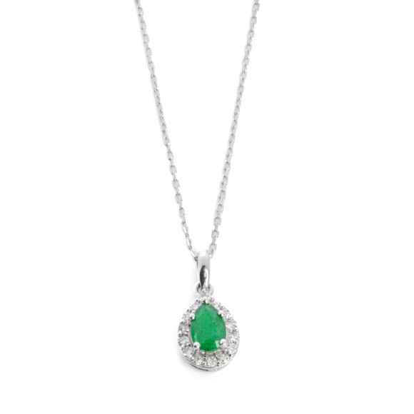 Μενταγιόν ροζέτα με σμαράγδι 0.33ct