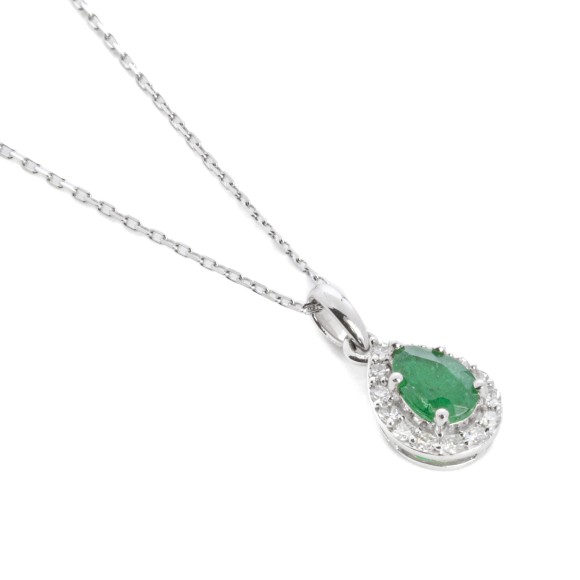 Μενταγιόν ροζέτα με σμαράγδι 0.33ct