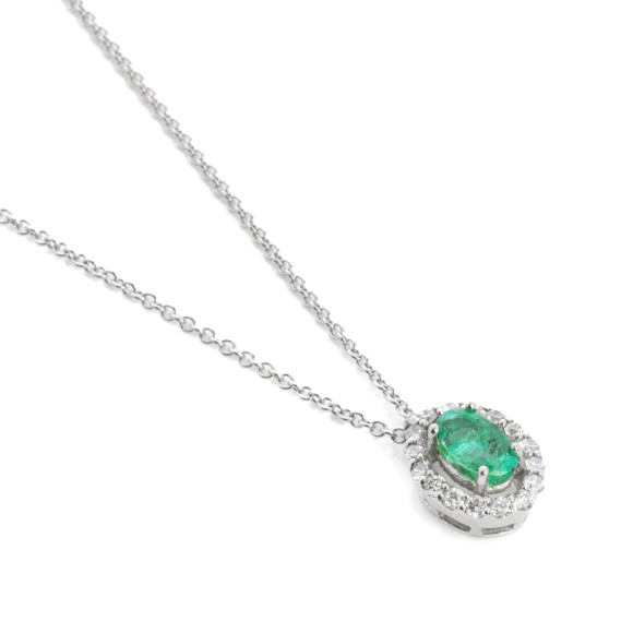Μενταγιόν ροζέτα με σμαράγδι 0.30ct
