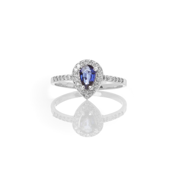 Δαχτυλίδι ροζέτα με ζαφείρι pear 0.50ct