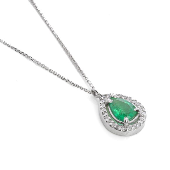 Μενταγιόν ροζέτα με σμαράγδι 0.59ct