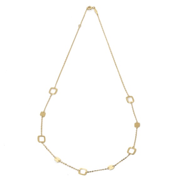 Κολιέ χρυσό square charms