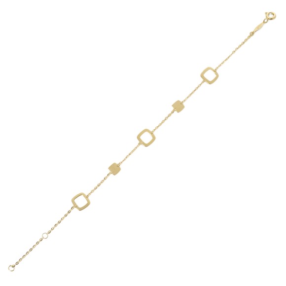 Βραχιόλι χρυσό square charms