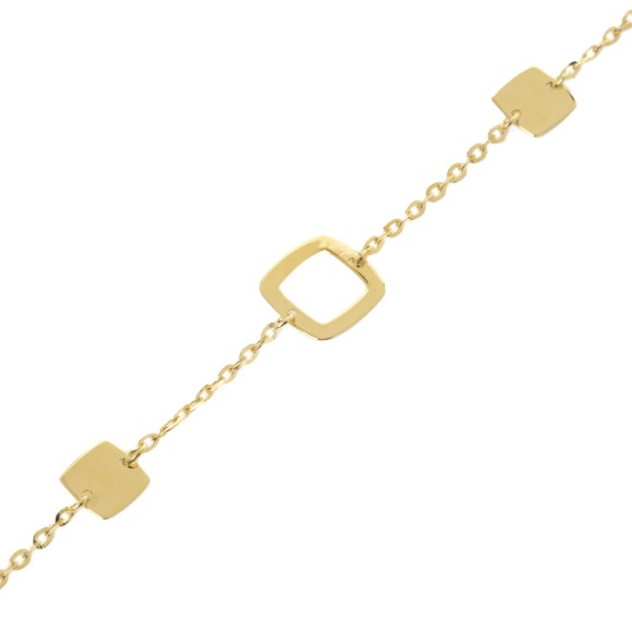 Βραχιόλι χρυσό square charms