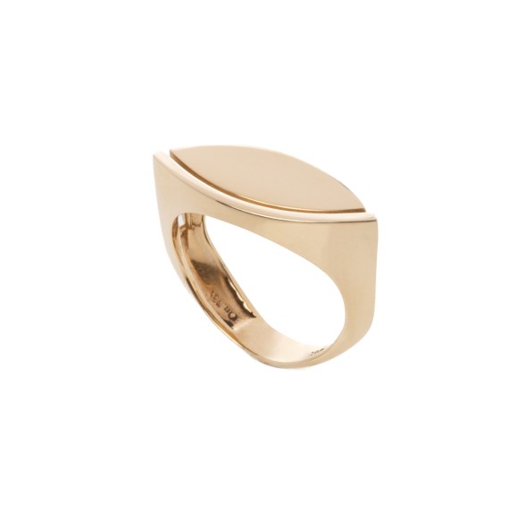 Δαχτυλίδι χρυσό k14 μακρόστενο
