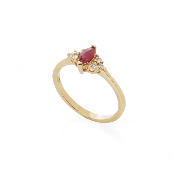 Δαχτυλίδι με διαμάντια και ρουμπίνι 0.36ct