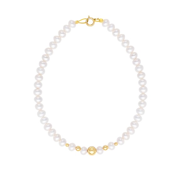 Βραχιόλι με λευκά  μαργαριτάρια και μπίλιες degrade