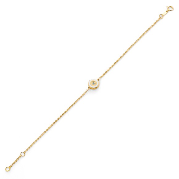 Βραχιόλι μάτι λευκό στρογγυλό double faced