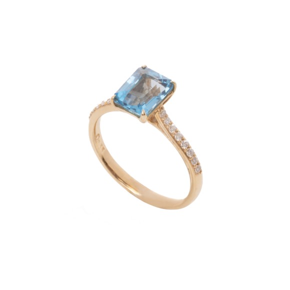 Δαχτυλίδι Κ18 Blue Topaz 1.83ct