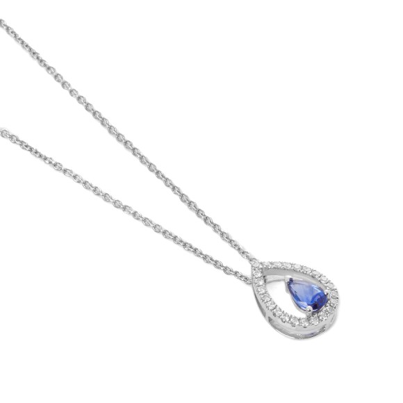 Κολιέ με διαμάντια και ζαφείρι 0.50ct