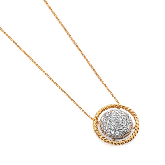 Κολιέ στρογγυλό full diamonds