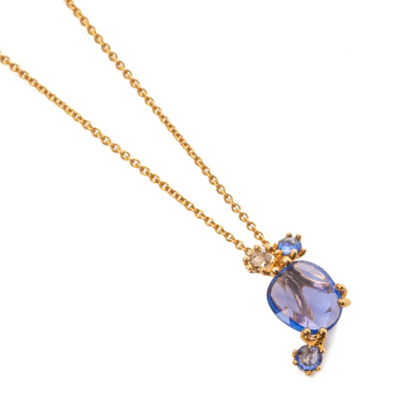 Bizzotto κολιέ με διαμάντια και ζαφείρια 1.48ct