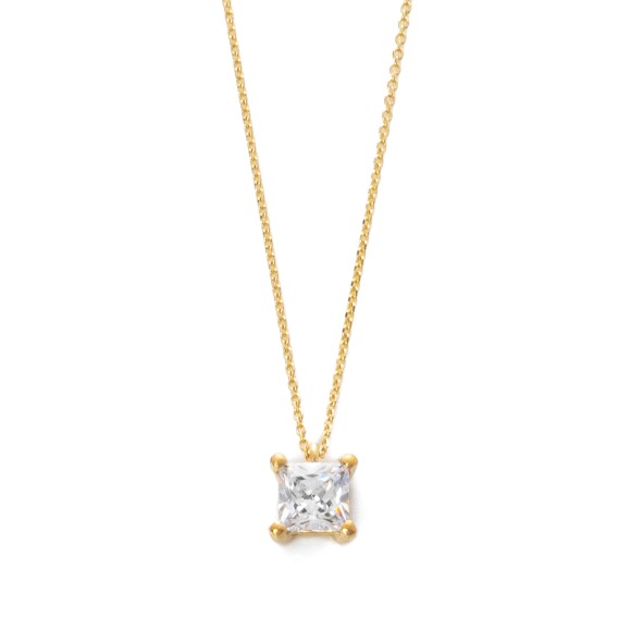 Κολιέ μονόπετρο ζιργκόν princess