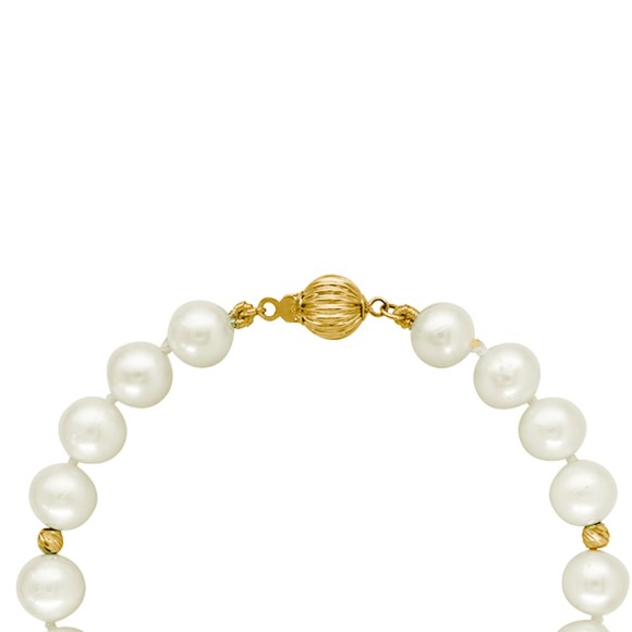 Βραχιόλι μαργαριτάρια 7-7.5mm και χρυσές μπίλιες