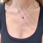 Κολιέ μονόπετρο μπλε drop