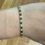 Βραχιόλι ριβιέρα Κ14 με πράσινες πέτρες