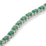 Βραχιόλι ριβιέρα (tennis bracelet)  με διαμάντια και σμαράγδια(7.03ct)