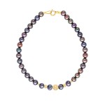 Βραχιόλι με μαύρα μαργαριτάρια και μπίλιες degrade