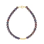 Βραχιόλι με μαύρα μαργαριτάρια και μπίλιες