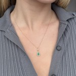 Μενταγιόν ροζέτα με σμαράγδι 0.29ct