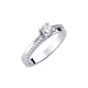 Δαχτυλίδι μονόπετρο με μπριγιάν 0.14ct