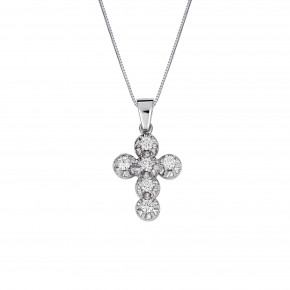 Σταυρός λευκόχρυσος με διαμάντια 0.90ct